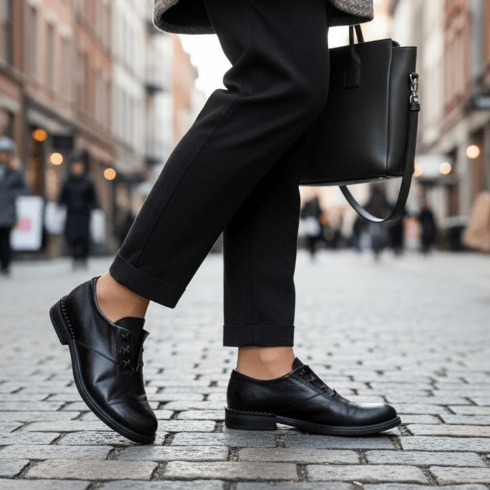 Mocassino Nero Mjus Croce