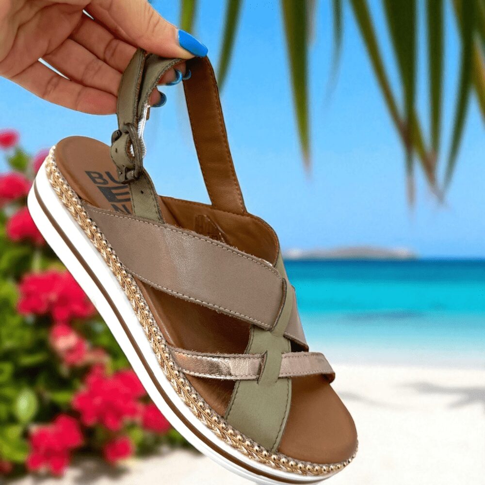 Sandalo Intrecciato Bicolore