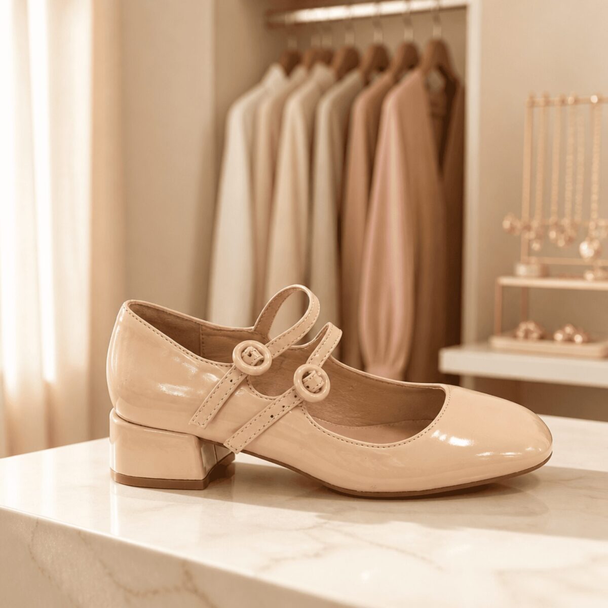 Mary Jane Lucide Beige - immagine 3