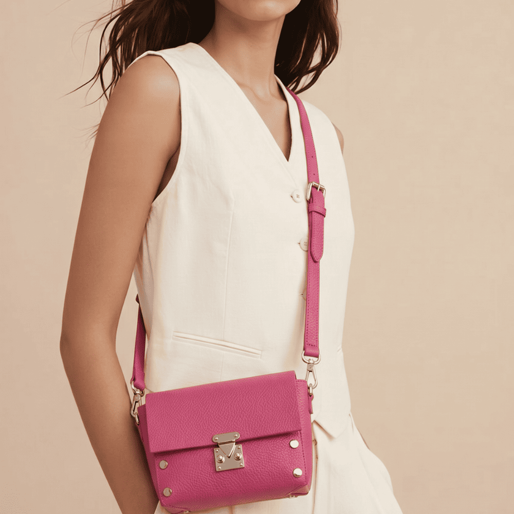 Minibag Fucsia Borchie Argento