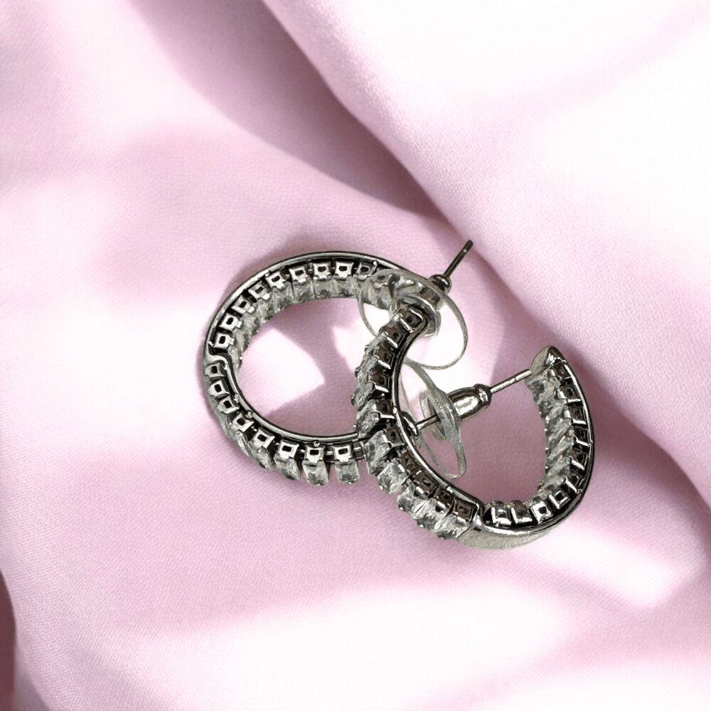 Orecchini Cerchi Tennis Argento