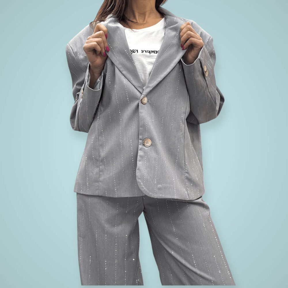 Giacca Grigia Strass