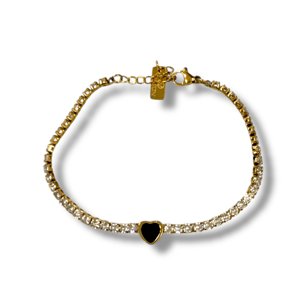 Bracciale Strass cuore Nero