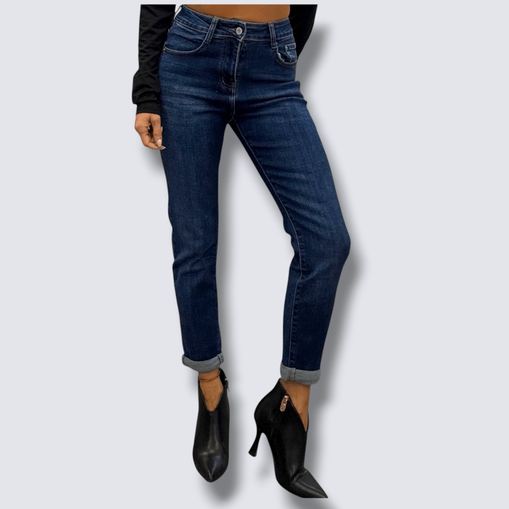 Jeans Fit Mom Blu