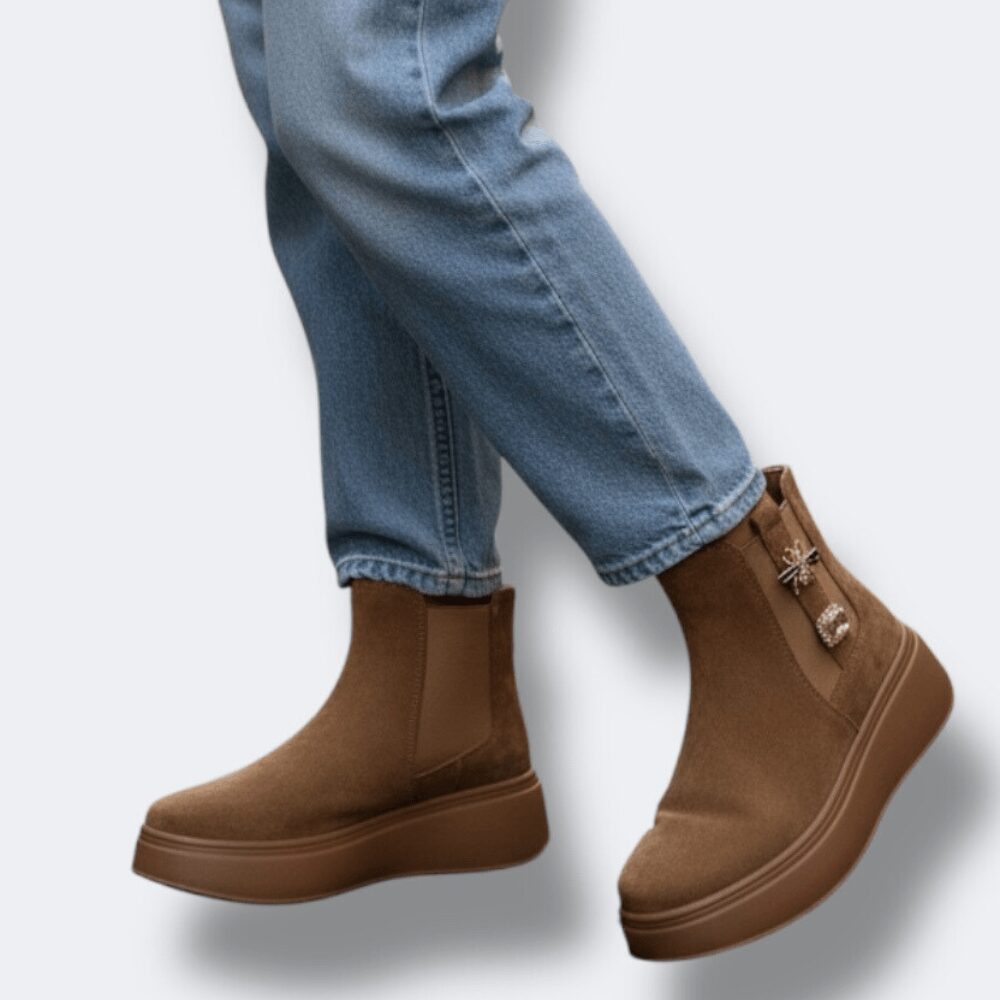 Stivaletti Scamosciati Gioiello Marroni