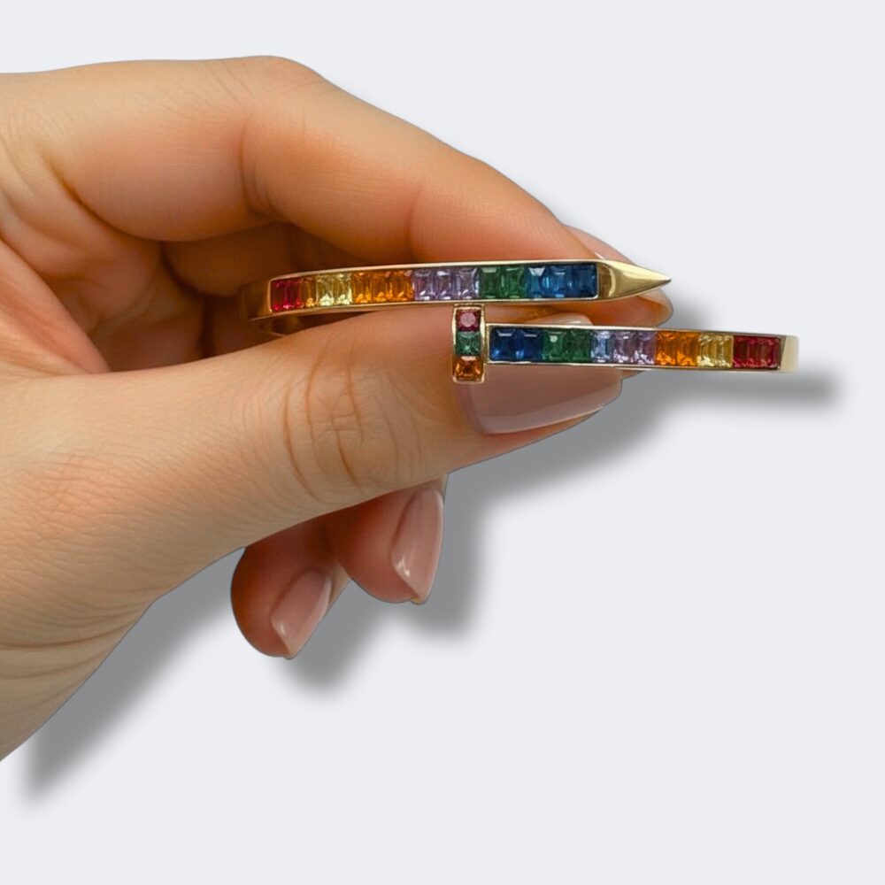 Bracciale Oro Pietre Arcobaleno