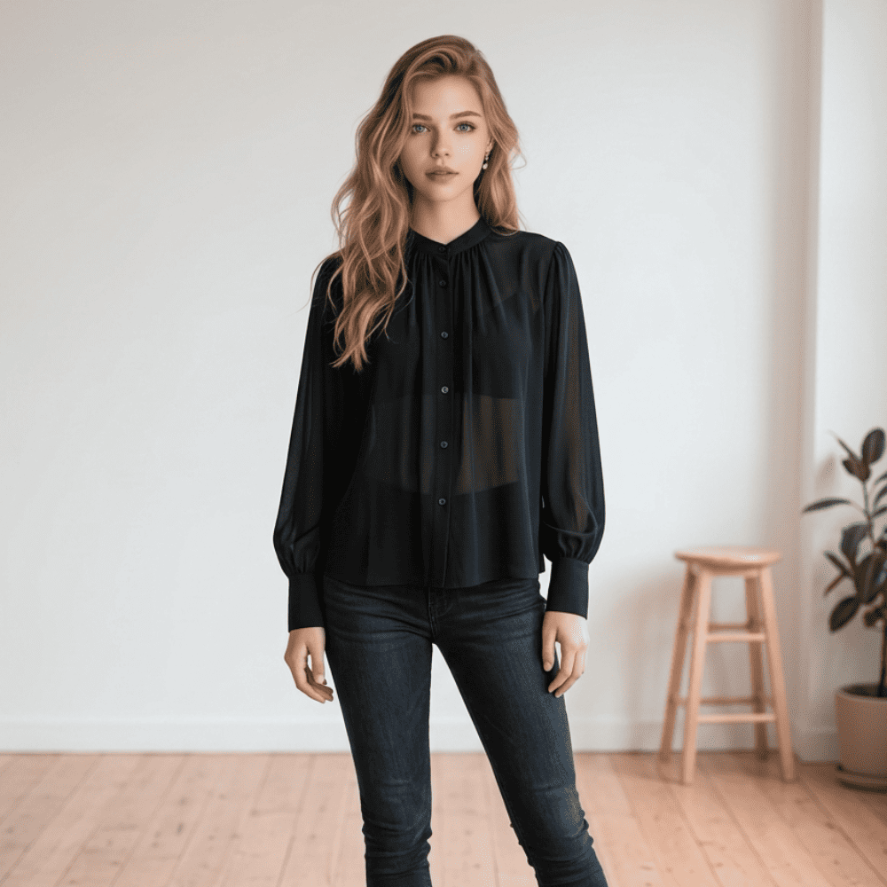 Camicia Nera Maniche Lunghe