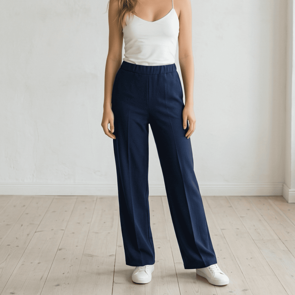 Pantaloni Blu Palazzo Eleganti