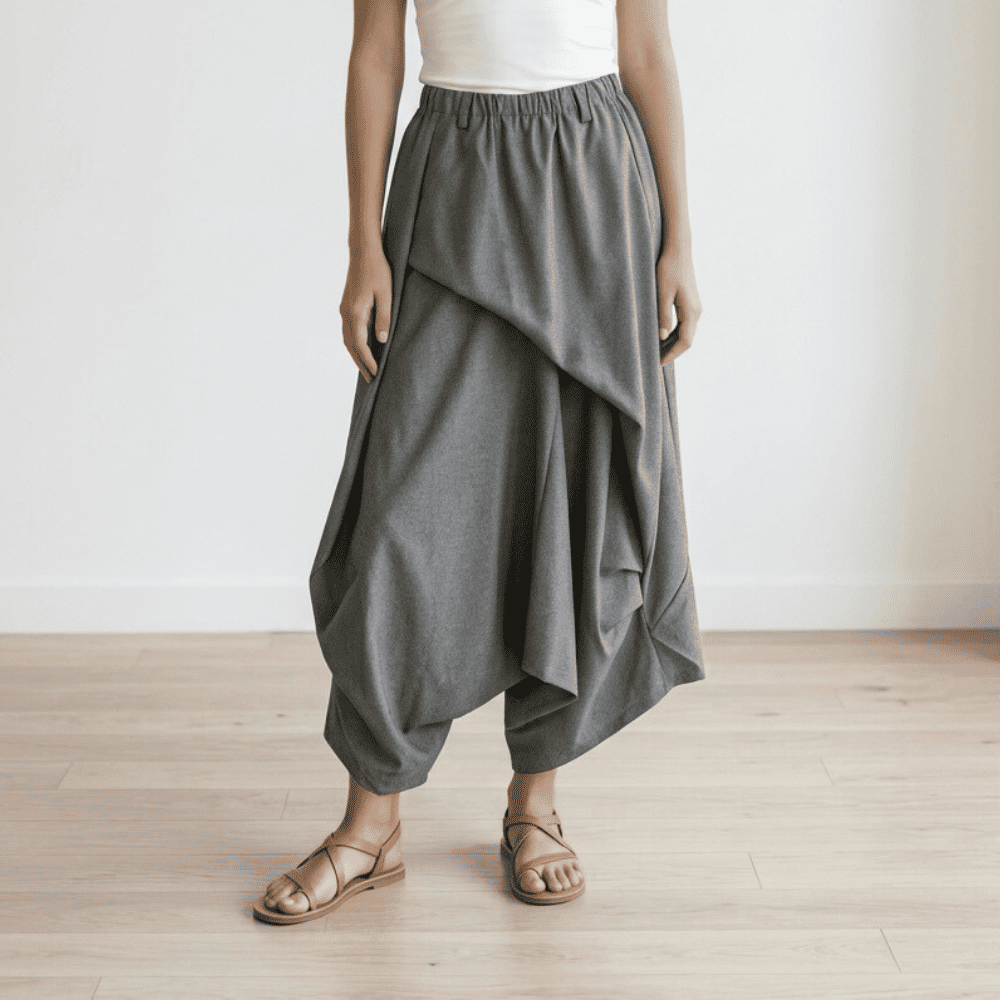 Pantaloni Ampi Grigi Comodi