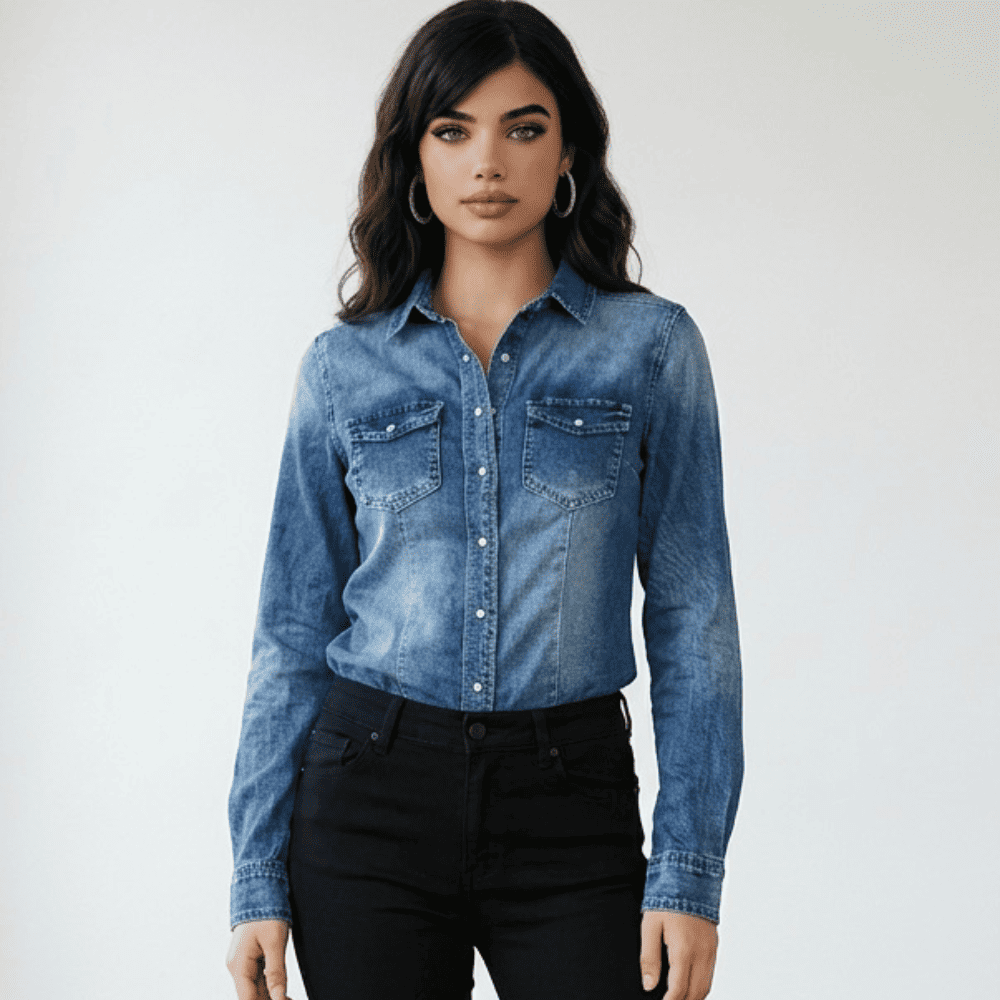 Camicia Jeans Vintage Casual