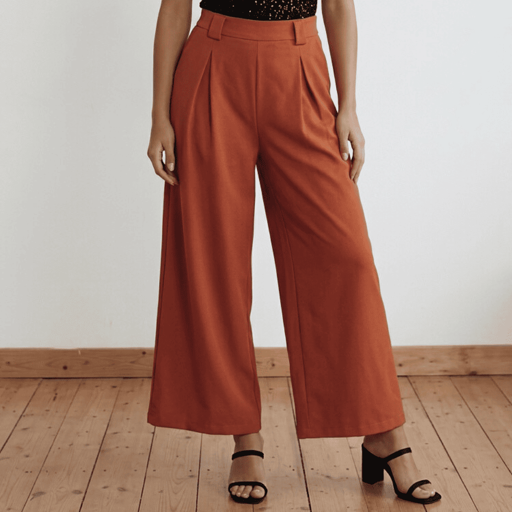 Pantaloni Ampi Arancione Ruggine