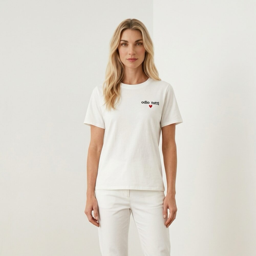 T-shirt Scritta Ironica Nera