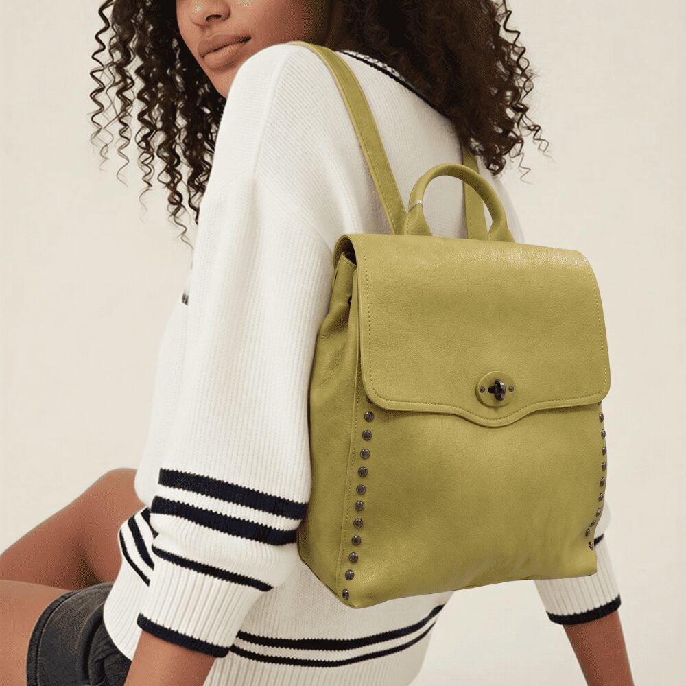 Zaino Giallo Casual Borchie