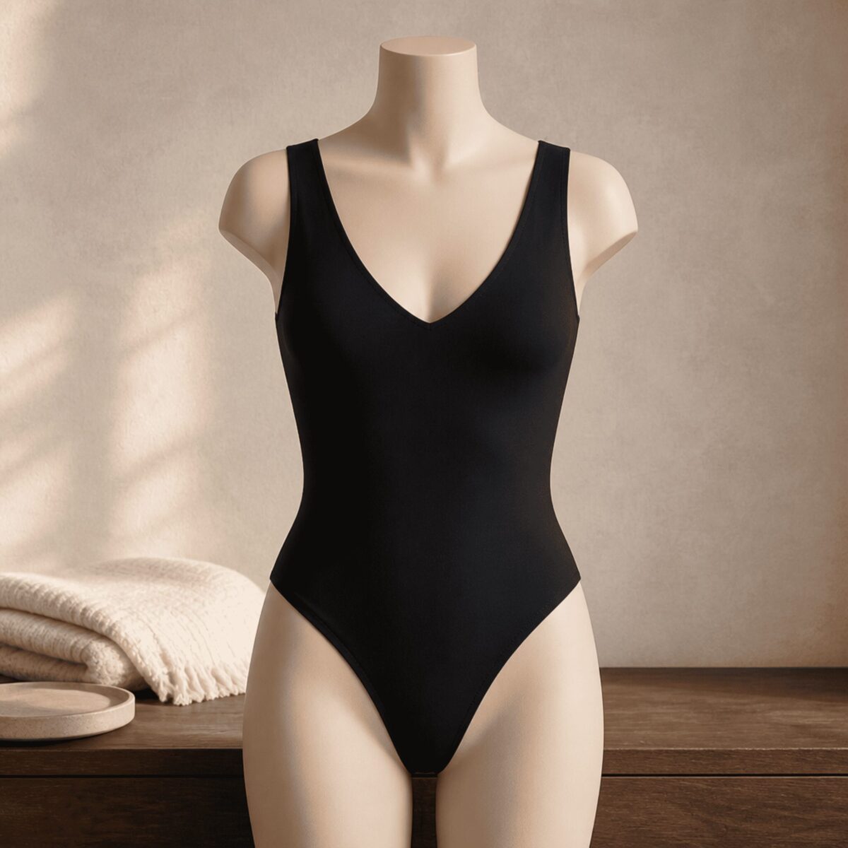 Bodysuit Nero Scollo V - immagine 4