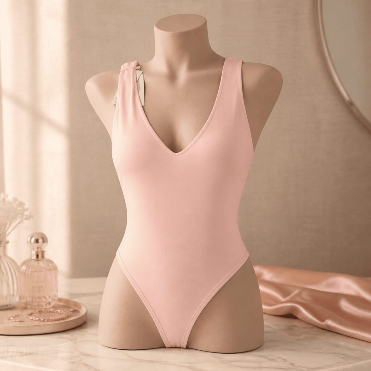 Bodysuit Rosa Scollo V - immagine 4