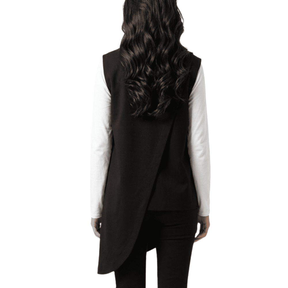 Gilet Nero Asimmetrico Elegante - immagine 3