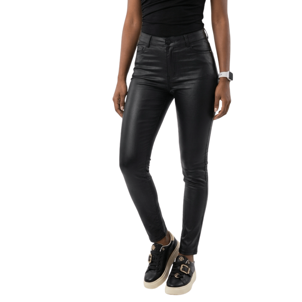 Pantaloni Neri Effetto Pelle