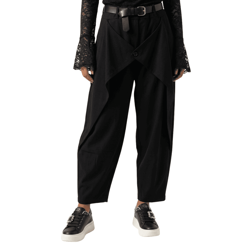 Pantaloni Neri Stile Asymmetric